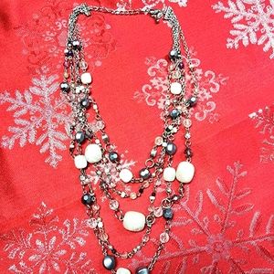 Hand Made Beads and silver necklace